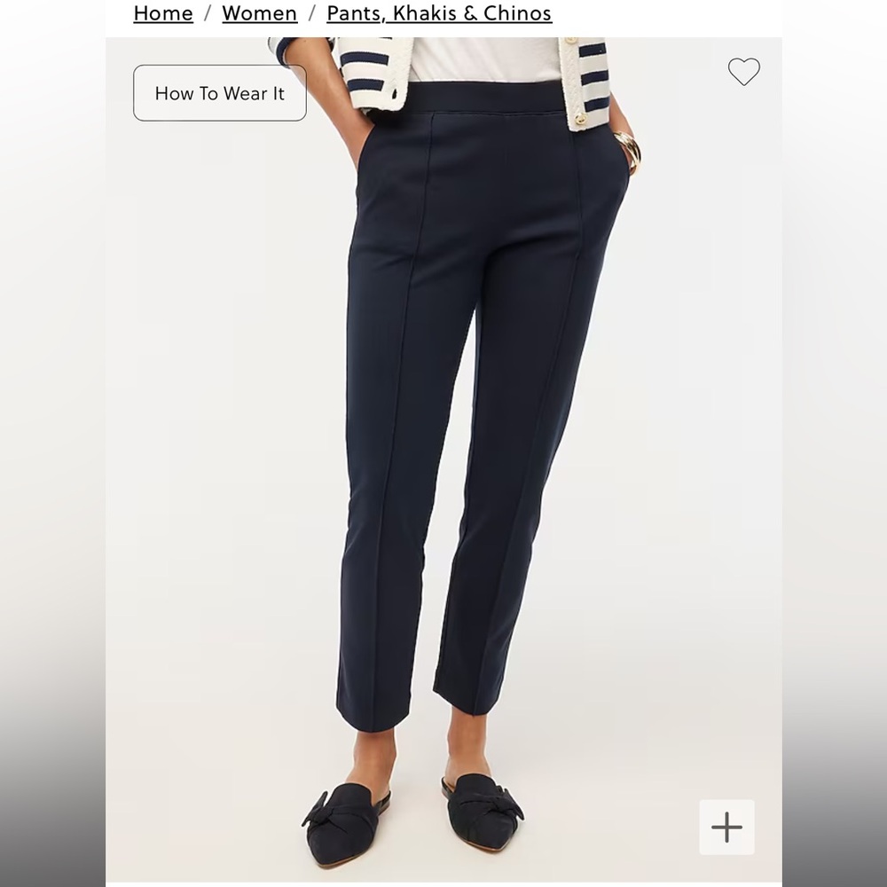 Gently Used JCre Factory Pintuck Sweatpants in size small, color Navy